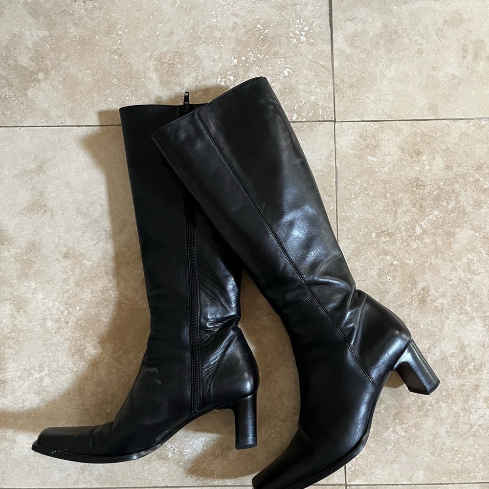 Charles David - Square Toe Boots Black Leather